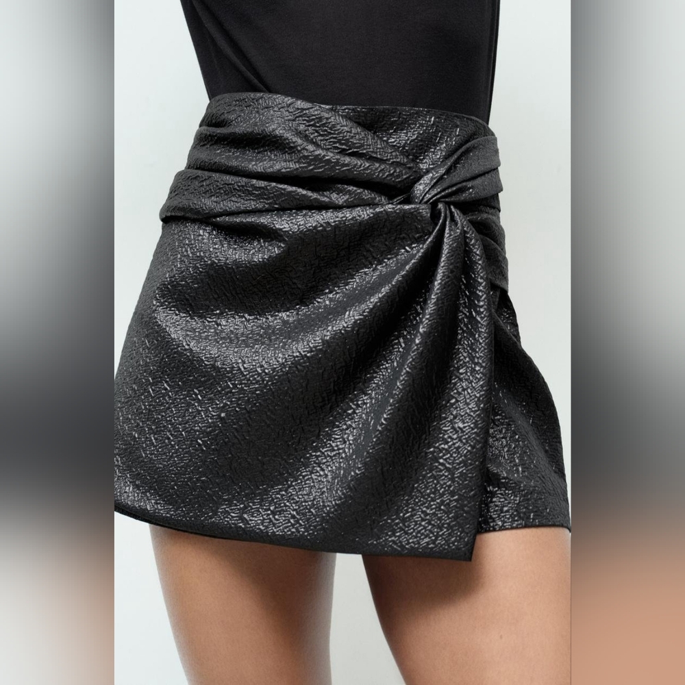 Zara Black Asymmetrical Skort Size Small NWT